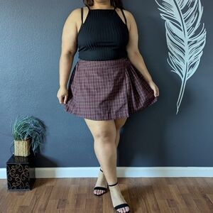 Wild Fable Burgundy Plaid Mini